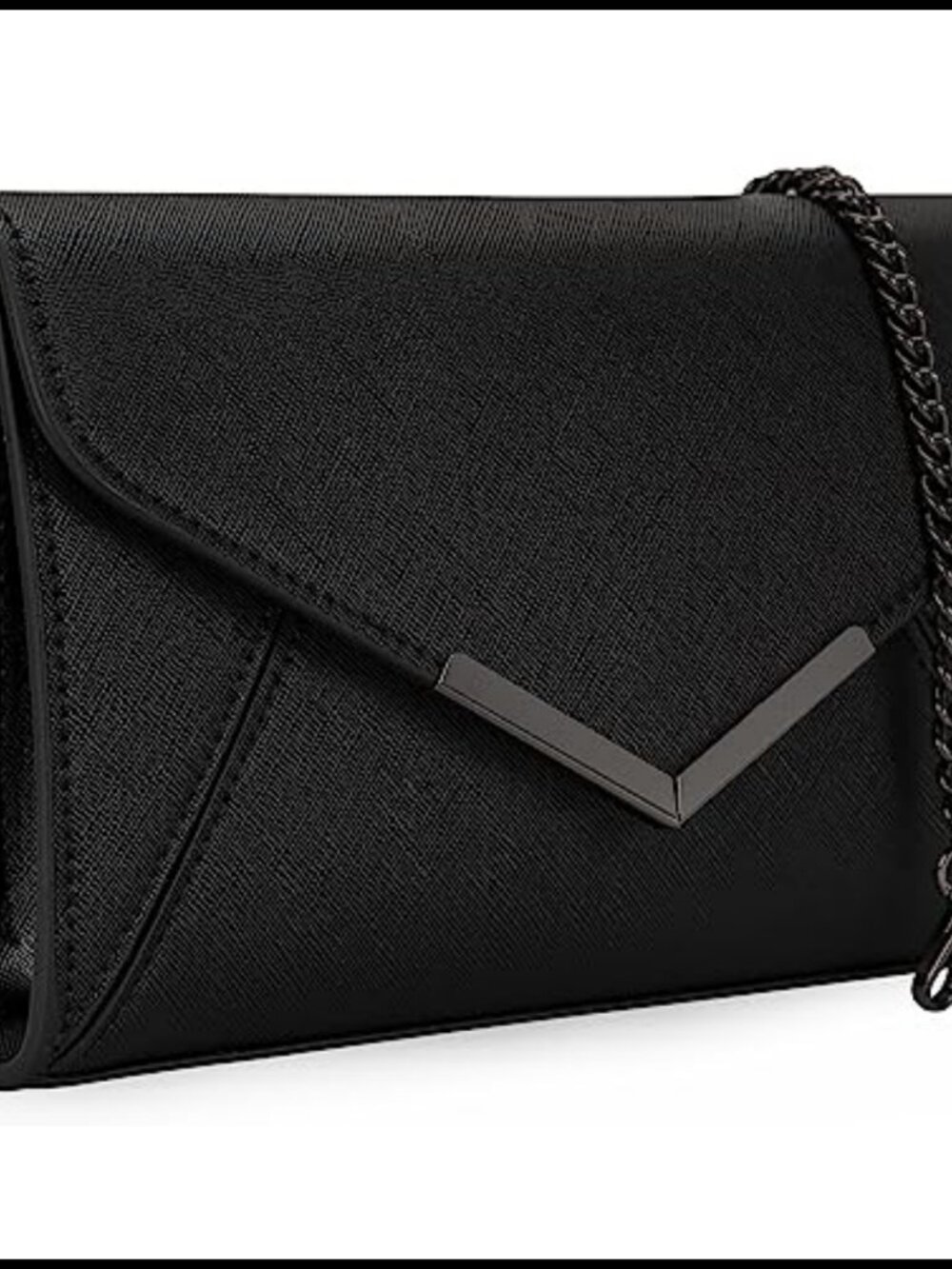 DEXMAY Faux Saffiano Leather Envelope Clutch Evening Handbag Formal